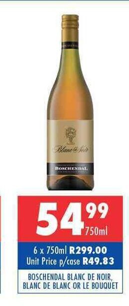 Boschendal Blanc de Noir, Blanc de Blanc or Le Bouquet 750ml