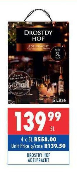 Ultra Liquors Drostdy HOF Adelpracht 5L offer