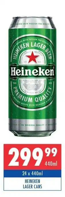 Heineken Lager Cans 24 x 440ml