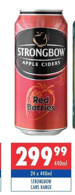 Ultra Liquors Strongbow Cans Range 24 x 440ml offer