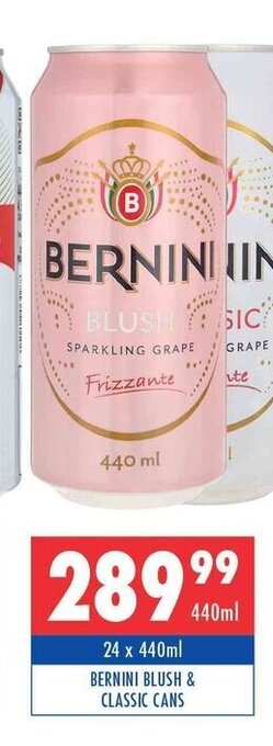 Ultra Liquors Bernini Blush & Classic Cans 24 x 440ml offer