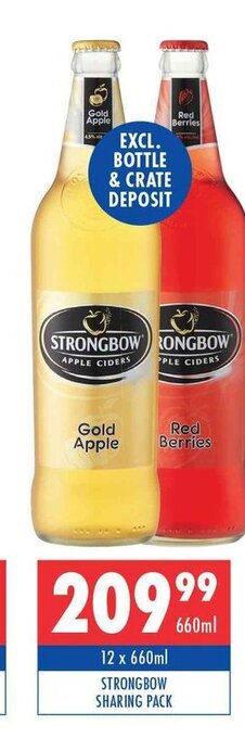 Ultra Liquors Strongbow Sharing Pack 12 x 660ml offer