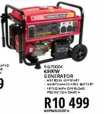 Kloppers 6500W Generator offer