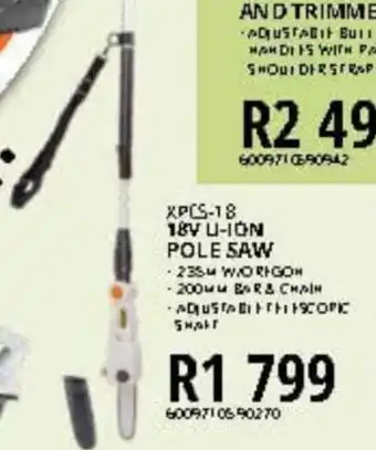 Kloppers 18V Li-Ion Pole Saw offer