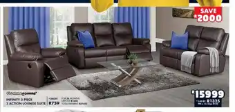 Gommagomma Infinity 3 Piece 3 Action Lounge Suite