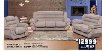 Barnetts - Price 'n Pride ABBY 3 Piece Lounge Suite offer