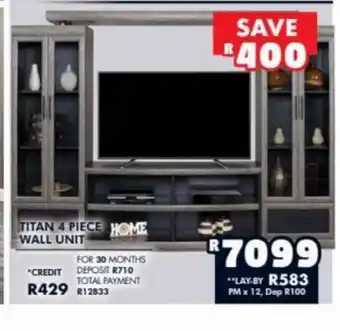 Barnetts - Price 'n Pride TITAN 4 Piece Wall Unit offer