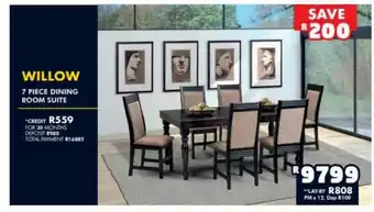 Barnetts - Price 'n Pride Willow 7 Piece Dining Room Suite offer