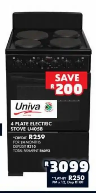 Univa - 4 Plate Electric Stove U405B