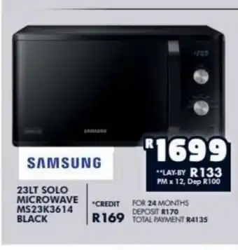 Barnetts - Price 'n Pride Samsung - 23LT Solo Microwave MS23K3614 Black offer