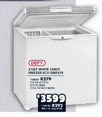Barnetts - Price 'n Pride DEFY - 210Lt White Chest Freezer ECO DMF470 offer