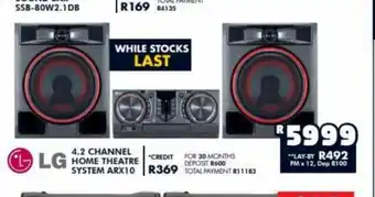LG - 4.2 Channel Home Theatre System ARX10