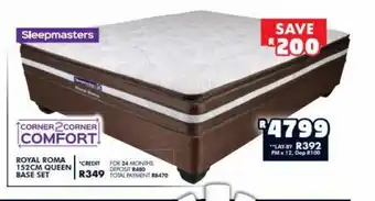 Sleepmasters Royal Roma 152cm Queen Base Set