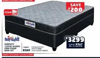 Cozy Nights Serenity 152cm Queen Firm Foam Base Set