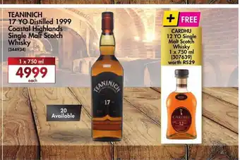 Makro’s liquor Teaninich 17 YO Distilled 1999 Coastal Highlands Single Malt Scotch Whisky 1x750ml offer
