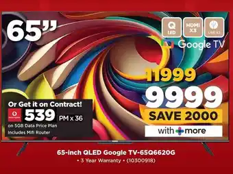 HiFi Corp SKYWORTH 65-inch QLED Google TV-65Q6620G offer