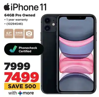 HiFi Corp iPhone 11 64GB Pre Owned offer