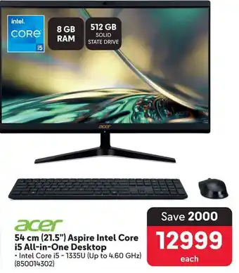 Makro Acer 54 cm (21.5") Aspire Intel Core i5 All-in-One Desktop offer