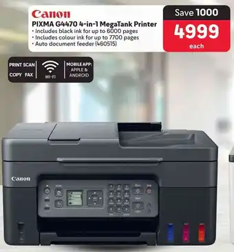 Makro Canon PIXMA G4470 4-in-1 MegaTank Printer offer