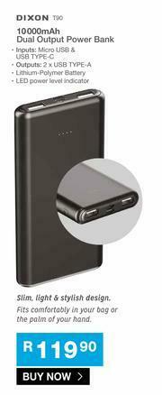 Cash Crusaders Dixon 10000 Mah Dual Output Power Bank T90 offer