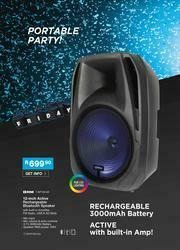 OHM 12 Inch Active Rechargeable Bluettoth Speaker T-AP120-02