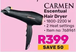 Game CARMEN Escentual Hair Dryer offer