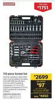 Builders Warehouse Gedore 172 Piece Socket Set offer