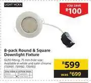Builders Warehouse 8-pack Round & Square Downlight Fixture offer