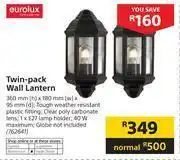 Builders Warehouse Eurolux Twin Pack Wall Lantern offer