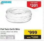 Builders Warehouse Aberdare Flat Twin Earth Wire (White)-1.5mm x 100m Roll offer