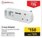 Builders Warehouse Powerworx 3 Way Adaptor offer