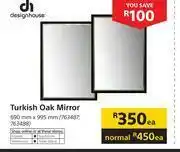 Builders Warehouse Design House Turkish Oak Mirror-690mm x 995mm Each offer