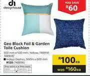 Builders Warehouse Design House Geo Black Foil & Garden Toile Cushion-500mm x 500mm Each offer