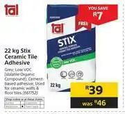 Builders Warehouse Tal Stix Ceramic Tile Adhesive-22Kg offer