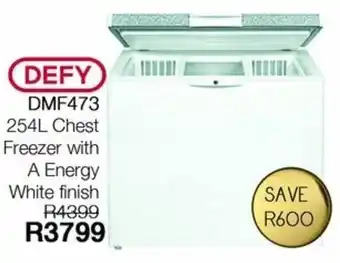 Kloppers Defy DMF473 254L Chest Freezer With A Energy White Finish offer
