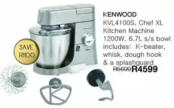 Kloppers Kenwood KVL4100S Chef XL Kitchen Machine 1200W 6.7L offer