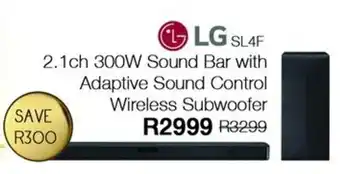 LG SL 4F 2.1ch 300W Sound Bar with Adaptive Sound Control Wireless Subwoofer