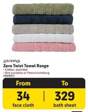 Makro GLODINA Zero Twist Towel Range offer