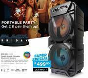 Cash Crusaders Dixon Dual 6.5" Portable Bluetooth Speaker LY-D06B offer