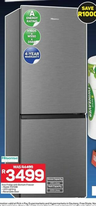 Pick n Pay Hypermarket Hisense fridge offer