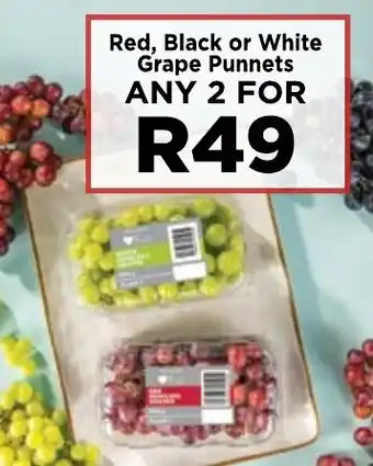 Food Lover's Market Red, Black or White Grape Punnets offer