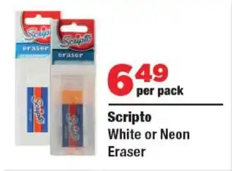 OK Foods Scripto White or Neon Eraser offer