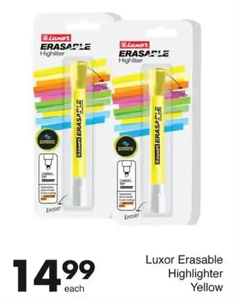 Save Hyper Luxor Erasable Highlighter Yellow offer