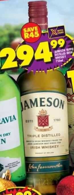 Shoprite Liquor Jameson Triple Distilled Irish Whiskey 750ml offer