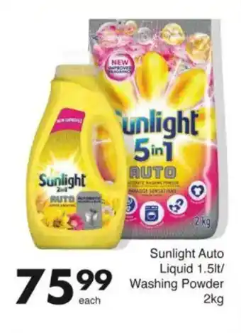 Save Sunlight Auto Liquid/ Washing Powder offer