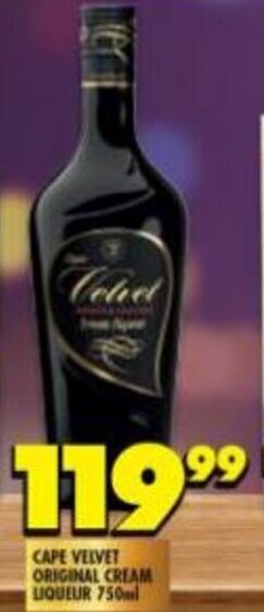 Shoprite Liquor Cape Velvet Original Cream Liqueur 750ml offer