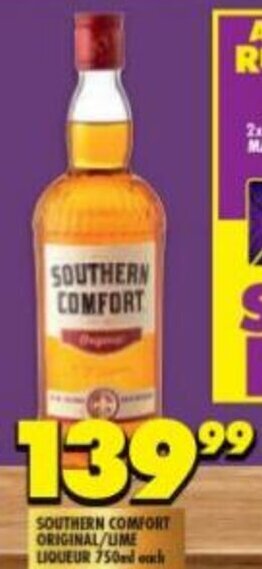 Shoprite Liquor Southern Comfort Original/Lime Liqueur 750ml offer