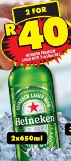 Shoprite Liquor Heineken Premium Lager Beeer 2x650ml offer