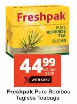 Checkers Freshpak Pure Rooibos Tagless Teabags offer
