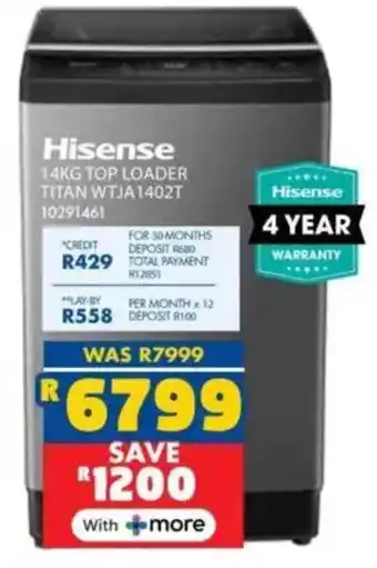 Russells Hisense top loader titan offer